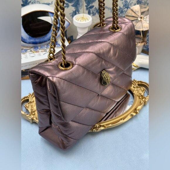 🆕 KURT GEIGER LONDON 🧿 NWOT Large Quilted Leather Soho Shoulder Bag, Metallic - Picture 3 of 15